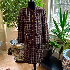Vintage St. Johns Brown Plaid Suit (12)